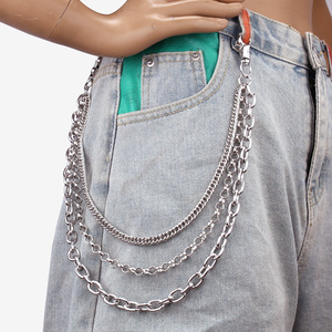 Chaîne de taille en jean style hip-hop yueli, accessoire multicouche en argent tibétain, chaîne de corps tendance pour usage quotidien - Product Image 2