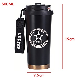 Vaso Térmico Aislado de 500 ml, Taza de Viaje de Acero Inoxidable 316 con Tapa Abatible y Cordón, Taza Térmica a Prueba de Fugas para Bebidas Calientes/Frías - Product Image 6