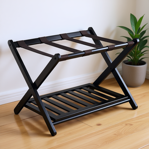 Estante para equipaje Db Reese con estante plegable de metal para almacenamiento de bolsas de viaje, organización del hogar, diseño moderno, de pie. - Product Image 2