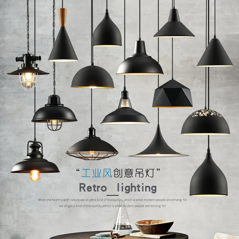 Postmodern Pendant Light Loft Retro Bar Lamp Simple Creative Art Restaurant Hotel Industry Vintage Hanging LED Chandelier
