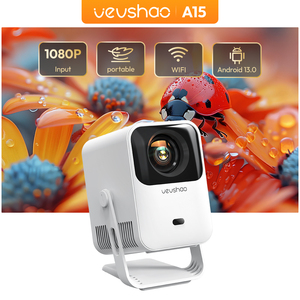 Mini-projecteur intelligent <span class=keywords><strong>BYINTEK</strong></span> A15 2026 Android 13 Natif 720P WiFi - Projecteur portable Home Cinéma avec support - Meilleur choix économique - Product Image 1