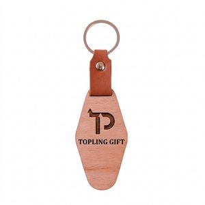 Porte-clés personnalisé avec gravure de nom et logo, artisanat DIY, cadeaux promotionnels d'entreprise, faveurs de mariage, pendentif en bois pour voiture ou sac - Product Image 1