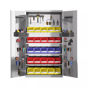 Stainless Steel Heavy Duty Tool <b>Cabinet</b> 3 Floors <b>Lockable</b> Industrial Workshop <b>Storage</b> <b>Cabinet</b> - Product Image 1