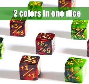 Deskjoy Moderne Witte En Zwarte Acryl Veelvlakkige Dobbelstenen 16Mm D6 Rechte Tellers + 1/+ 1 -1/-1 Voor Tafelspellen - Product Image 5