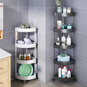 <span class=keywords><strong>Étagère</strong></span> de <span class=keywords><strong>rangement</strong></span> multi-niveaux en plastique pour salle de bain et <span class=keywords><strong>cuisine</strong></span>, <span class=keywords><strong>étagère</strong></span> d'angle triangulaire du sol au plafond, <span class=keywords><strong>rangement</strong></span> pour toilettes, robuste et élégante - Product Image 1