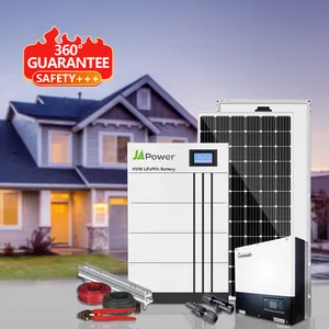 Japower kit de energia solar 10000w, gerador de energia solar 5kw 15kw 20kw fora da rede 10kw, sistemas de energia solar domésticos