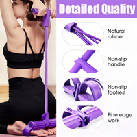 Alta calidad TPE 4 tubos Abdomen pierna ejercitador Pedal Yoga Pull Reductor banda de resistencia cuerda de tracción banda de estiramiento