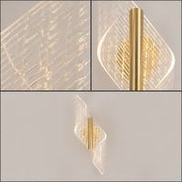 Applique murale LED moderne en aluminium doré, maille acrylique, à intensité variable, pour la décoration de villas de luxe et d'hôtels de charme