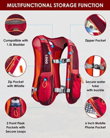 Randonnée Camping Hydratation Pack Sac À Dos 5L Marathon Race Running Vest Bag Pour Hommes Et Femmes