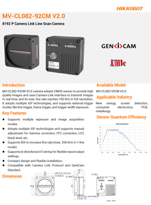 Nueva Cámara Industrial Original HIK ROBOT MV-CL082-92CM de 8192 Píxeles y 7m con Conexión de Cámara Tipo Mono Line Scan - Product Image 4