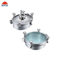 Couvercle de manhole rond en acier inoxydable basse pression de 450 mm avec coulage et polissage, joint en silicone de 100 mm de hauteur, marque DEYI
