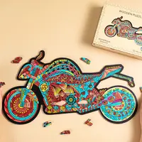 Dekorasi Meja Yang Menarik Mainan Mobil Sepeda Motor Puzzle Jigsaw Puzzle Kayu Cocok untuk Orang Dewasa