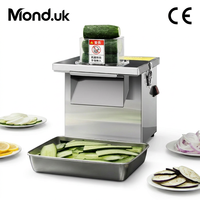 Mond.uk 350W Machine à trancher les légumes électrique commerciale automatique pour pommes de terre, oignons et fruits, entièrement en acier