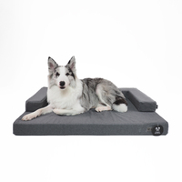 Canapé-lit orthopédique de luxe pour chien PEPPY BUDDIES, avec base et traverses en mousse à mémoire de forme, confortable, très vendu, avec fermeture éclair et base antidérapante