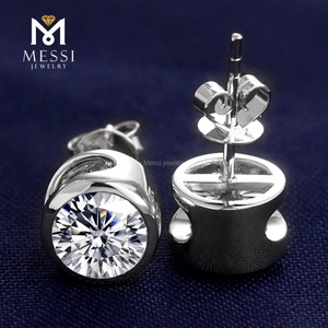 Pendientes de Diamantes de Laboratorio Messi, 1.0ct, CVD HPHT, Oro Blanco de 18k/14k para Mujer - Product Image 4