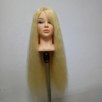 Têtes de mannequin de cheveux naturels dubai, cheveux humains de couleur blonde, avec support