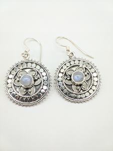 Boucles d'oreilles en pierre de lune arc-en-ciel naturelle, faites à la main, en argent sterling 925, bijoux pour femmes, luxe, style bohème, boucles d'oreilles en pierres précieuses de créateur - Product Image 5