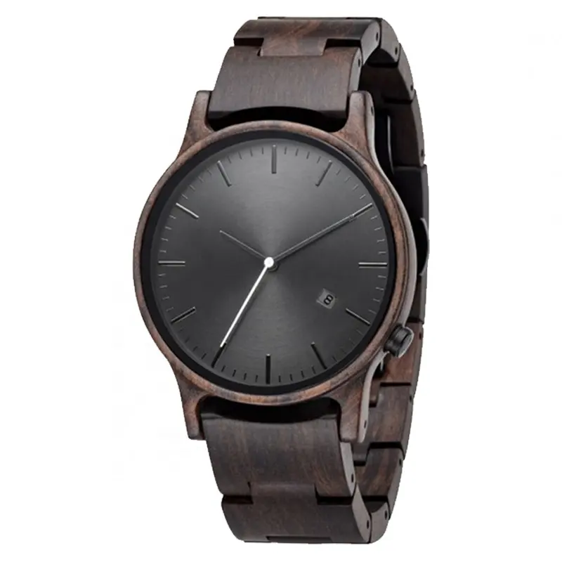 Miyota 2035 Quartz Movement Black Wood Watch Customize Watch Create Logo Wood Watch