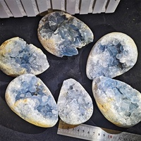 Pierre brute naturelle de haute qualité, gemme de guérison, cluster de Célestine bleue, géode brute pour la méditation