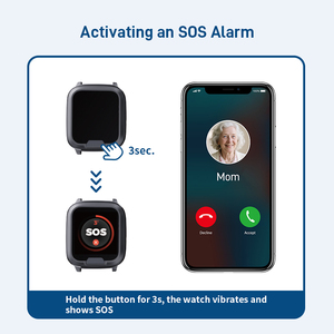 Montre SOS multifonctionnelle 4G pour personnes âgées, montre d'appel d'urgence avec géolocalisation, alarme de chute, fonction de surveillance de la santé - Product Image 3