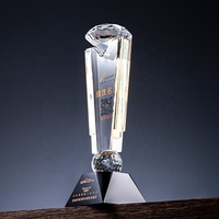 Trophée en cristal de conception nouvelle 2021, gravure personnalisée, trophée en cristal de diamant, plaque, trophée de sport en cristal, trophée de golf
