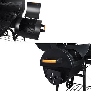 Outdoor Garden Large Iron <strong>Charcoal</strong> <strong>Grill</strong> Combo Smokeless Barbecue With Chrome Plated Finish And Trolley For Commercial Use - Product Image 6