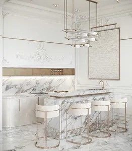 Gabinete de cocina de Welbom de Venta caliente Personalización de pintura horneada minimalista de acrílico blanco moderno en apartamentos