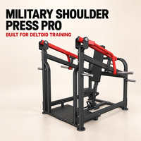 Machine de presse d'épaules assise, équipement de fitness commercial, avec dossier et accoudoirs réglables, sûre et fiable.