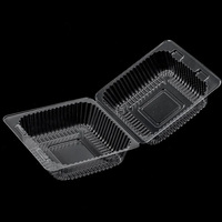 Récipient alimentaire jetable en plastique PP PVC petg PET personnalisé boîte plastique carrée pour emballage de gâteau alimentaire