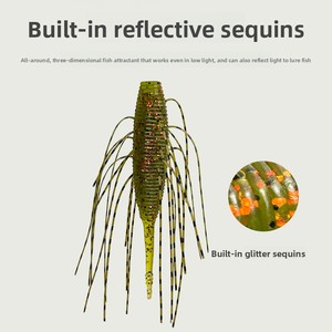 Nuevo señuelo blando <span class=keywords><strong>de</strong></span> PVC <span class=keywords><strong>de</strong></span> 9cm/8g para lances largos, tipo larva <span class=keywords><strong>de</strong></span> hormiga con múltiples antenas, con sal añadida, para pesca en carretera. - Product Image 2