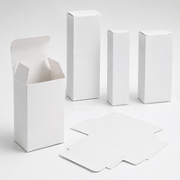 Boîte en carton blanc 300 g/m² avec fermeture à rabat, emballage personnalisé pour petits produits, vente en gros, 40 tailles en stock