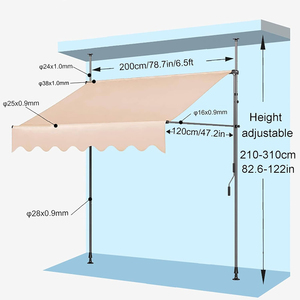 Nhanh chóng cài đặt vật liệu chống thấm dọc mái hiên tán với tay quay - Product Image 3