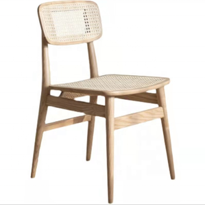 Chaise de siège en bois massif et rotin, Design moderne de Style nordique, offre spéciale - Product Image 1