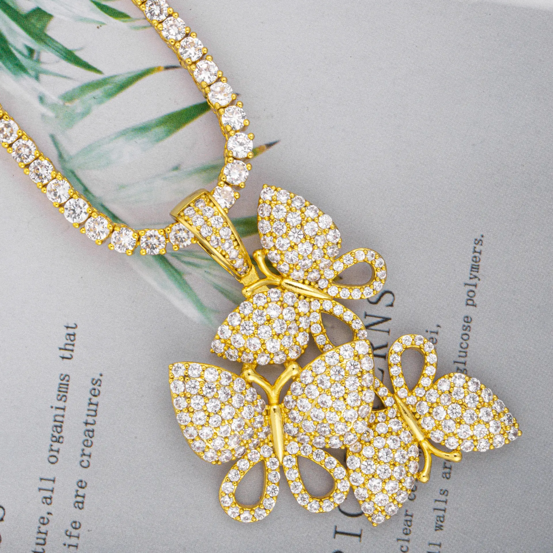 Модные новые дизайнерские женские ювелирные изделия в форме бабочки с микро инкрустированным цирконием ожерелье-чокер