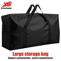 Sac de rangement pour couette et couvre-lit, imperméable en PU, avec fermeture éclair, pliable, en tissu Oxford, organisateur de placard avec poignées renforcées en X