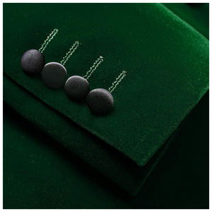 Мужской бархатный блейзер, облегающий пиджак с заостренным лацканом на одной пуговице, блейзер под смокинг для свадьбы, выпускного вечера, 2022 - Product Image 5