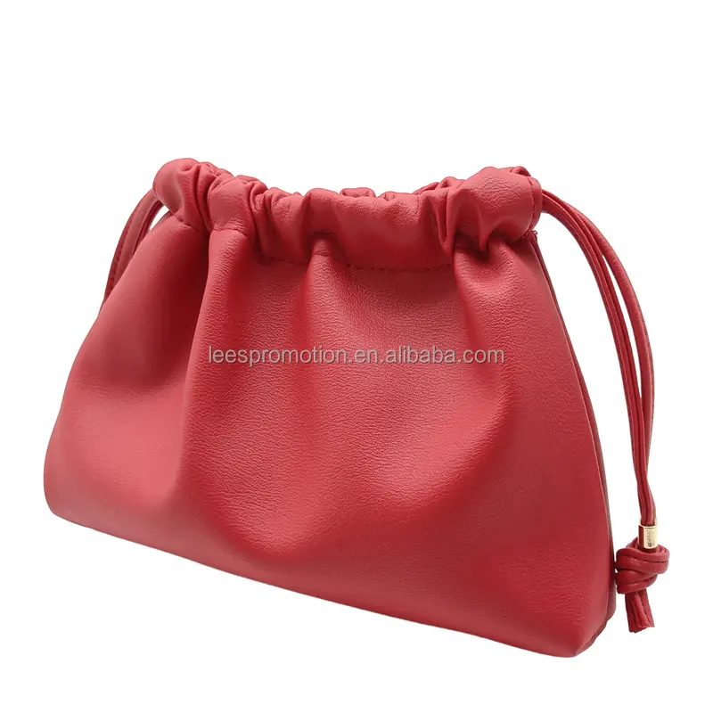 Rouge cordon doublure sac de rangement dames Portable Pu lavage sac à poussière lavable grande capacité mode cosmétique sacs étuis
