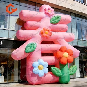 ตัวอักษรจีนเป่าลมแบบกำหนดเองพร้อมดอกไม้สำหรับตกแต่งโฆษณา งานปาร์ตี้ และงานอีเว้นท์ - Product Image 2