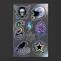 Autocollants de voiture personnalisés en PVC holographique, logo personnalisé, imperméables, résistants aux UV, autocollants découpés à la forme, feuilles d'autocollants pour voiture