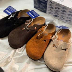 Дизайнерские сабо-шлепанцы с пробковой подошвой, модные летние шлепанцы из натуральной кожи, популярные женские и мужские пляжные туфли высокого качества - Product Image 1