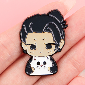 5 Broches Metálicos de Anime JJK Satoru Gojo y Yuji Itadori de Diseño Nuevo y Alta Calidad para Decoración de Bolsas y Ropa - Product Image 4