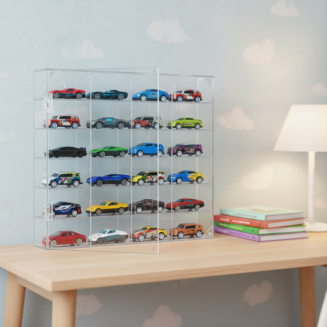 HD Factory Customized Modern Portable Clear Acrylic Pre-Assembled Racing Car Display Box 1/64 Scale Die-cast Car Garage Display
