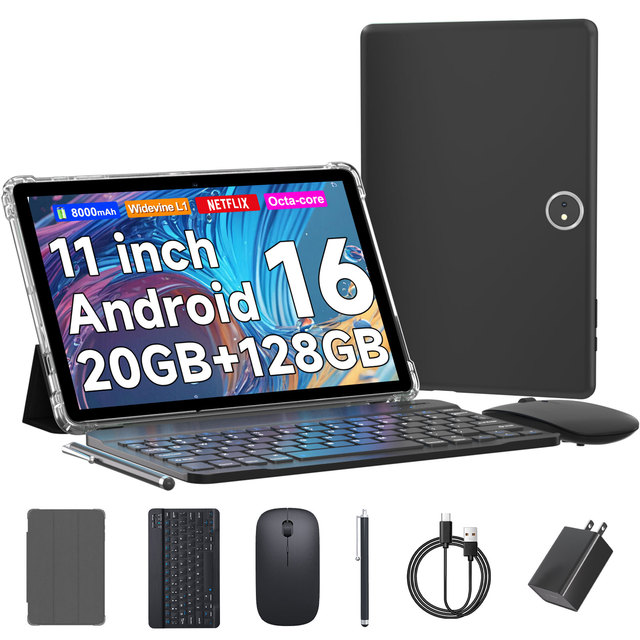OEM 11 Inch Portable Android 16 Tab with Keyboard and Pen Octa Core 20GB RAM 128GB ROM 8000mAh Fast Charging 5G WiFi Tablet PC