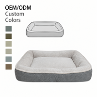 Großhandel Luxus-Hundebett Übergroß Memory-Schaum Formgepresst Rutschfeste PV-Fleece-Basis Kleines Einfarbiges Muster Hohe Wärmefunktion Umweltfreundlich