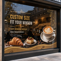 Écran LED transparent sur mesure pour la publicité sur les vitrines des cafés