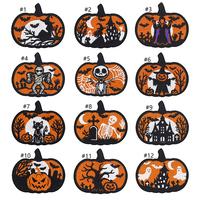 Patchs brodés thermocollants d'Halloween, motifs citrouille, crâne, sorcière, chauve-souris, thème horreur
