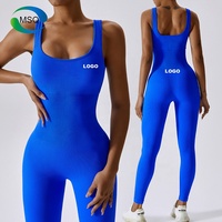 Vêtements de sport personnalisés avec logo, dos nu, vêtements de sport actifs, ensemble de yoga pour la salle de sport, combinaison de sport, combinaison une pièce pour femme, combinaison côtelée pour femme