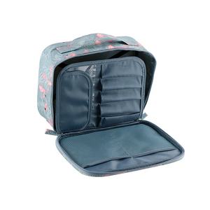 BSCI ISO Sedex FAMA Neceser de <span class=keywords><strong>Maquillaje</strong></span> de Viaje Completo con Estampado de Flamencos, Bolsa de Lona Plegable Colgante con Cremallera - Product Image 4