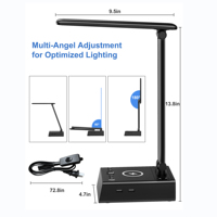 DL815 nouveauté réveil multifonction chevet restaurant tactile led table lampe de bureau avec téléphone chargeur sans fil hub