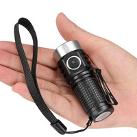 Lampe de poche LED rechargeable USB-C super lumineuse Mini torche de poche porte-clés EDC en métal avec fonctionnalités Zoom et Linterna